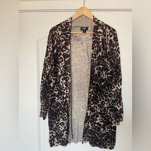 Animal Print Open Cardigan